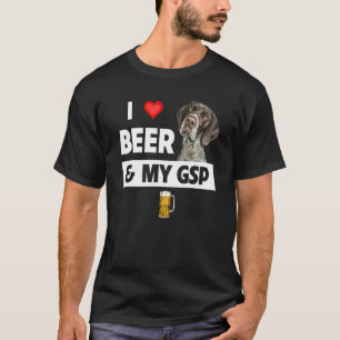 T-shirt J'Aime La Bière Et Mon Gsp Maman Papa Allemand Ron