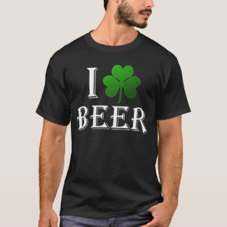 T-shirt J'aime la bière, jour de St Patricks de shamrock