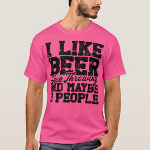 T-shirt J'aime la bière lancer et peut-être 3 personnes Ae