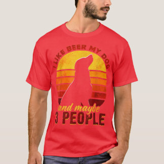 T-shirt J'aime la bière mon chien et peut-être 3 personnes