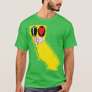 T-shirt J'Aime La Californie Souriant Joyeux Visage