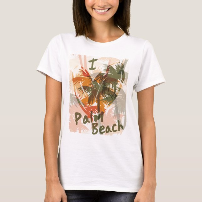 T-shirt J'aime la chemise d'amusement de Palm Beach (Devant)
