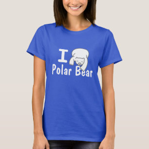 T-shirt J'aime la chemise de bleu d'ours blanc