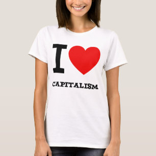 T-shirt J'aime la chemise de dames de capitalisme