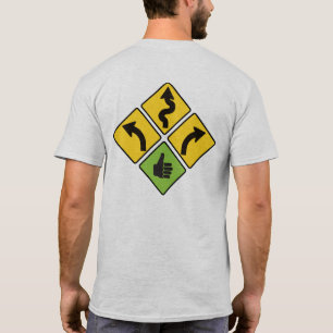 T-shirt J'aime la chemise de moto de panneau routier de