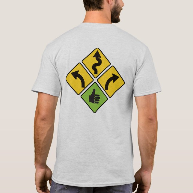 T-shirt J'aime la chemise de moto de panneau routier de (Dos)