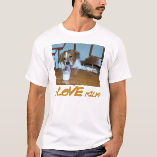 T-shirt J'AIME la chemise de nuit de dames de LAIT