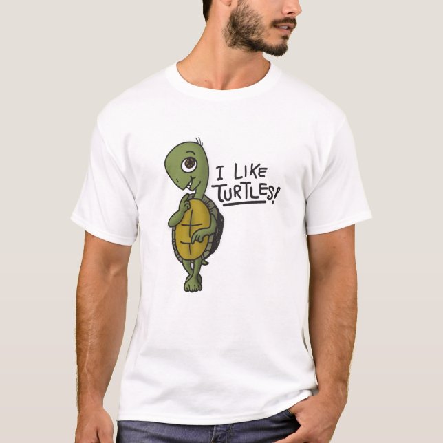 T-shirt J'aime la chemise de tortues (Devant)