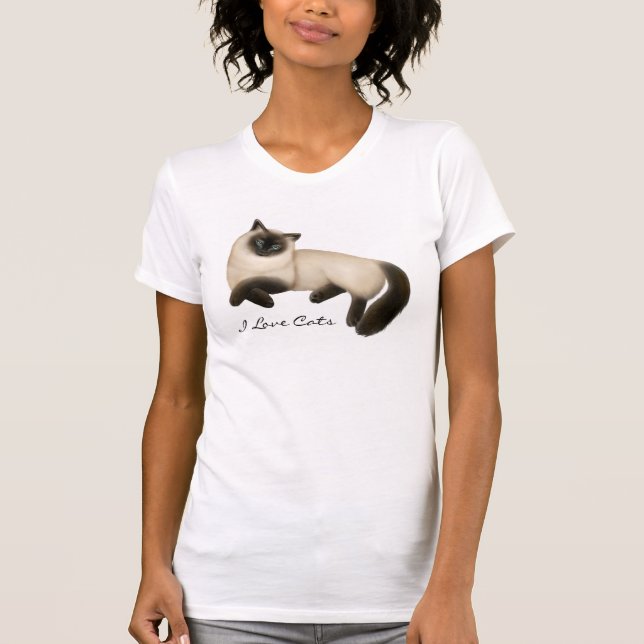 T-shirt J'aime la chemise personnalisable de cou de scoop (Devant)