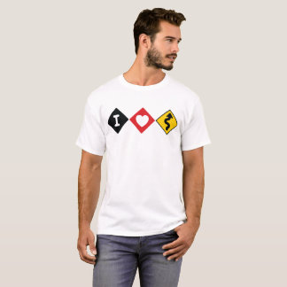 T-shirt J'aime la chemise sinueuse de routes