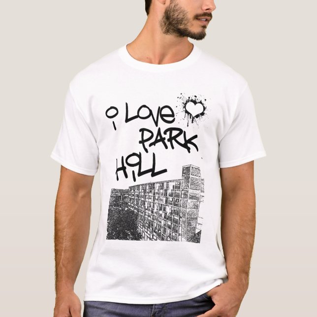 T-shirt J'aime la colline de parc (Devant)