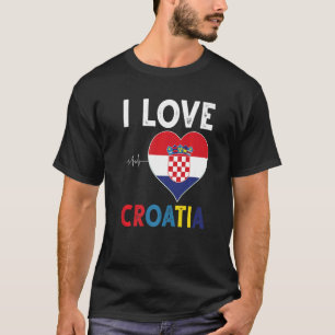 T-shirt J'aime la Croatie pour tous les Croates, hommes et