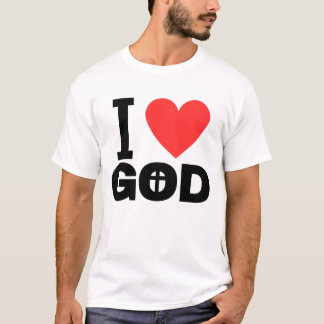 T-shirt J'aime la croix centrée sur Dieu