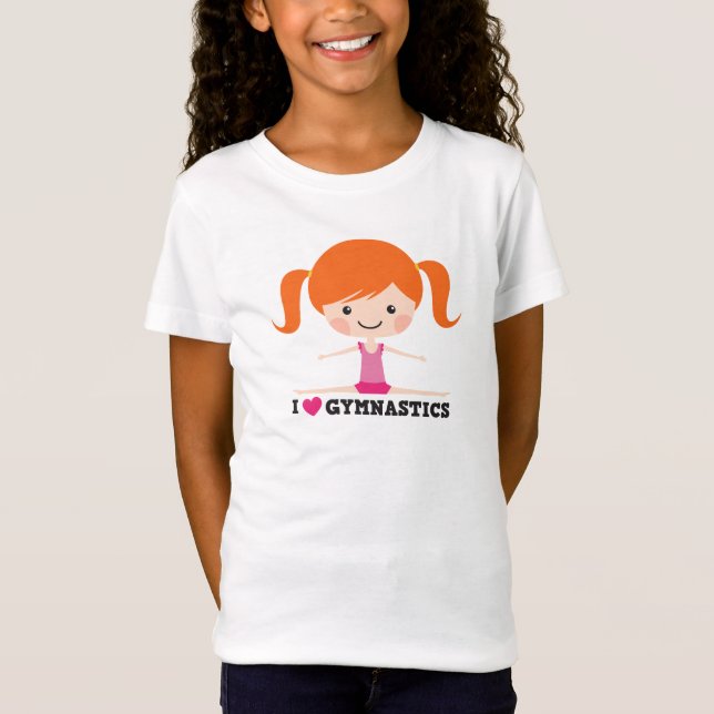 T-Shirt J'aime la fente de côté de fille de bande dessinée (Devant)