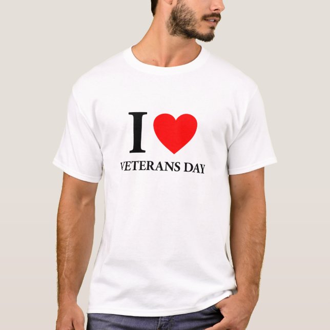 T-shirt J'aime la fête des anciens combattants (Devant)