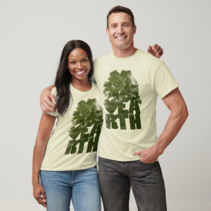 T-shirt J'aime la feuille de palmier humide de la Terre