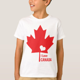T-shirt J'aime la feuille d'érable du Canada