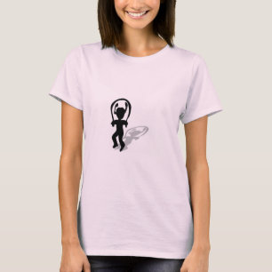 T-shirt J'aime la fille de silhouette de corde à sauter