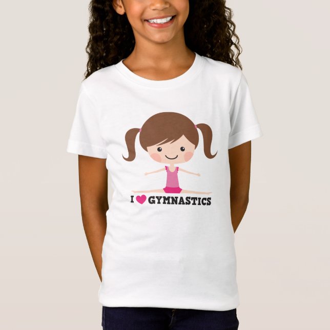 T-Shirt J'aime la fille mignonne de bande dessinée de (Devant)