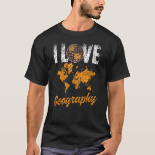 T-shirt J'aime la géographie Étudiant en géographie Profes