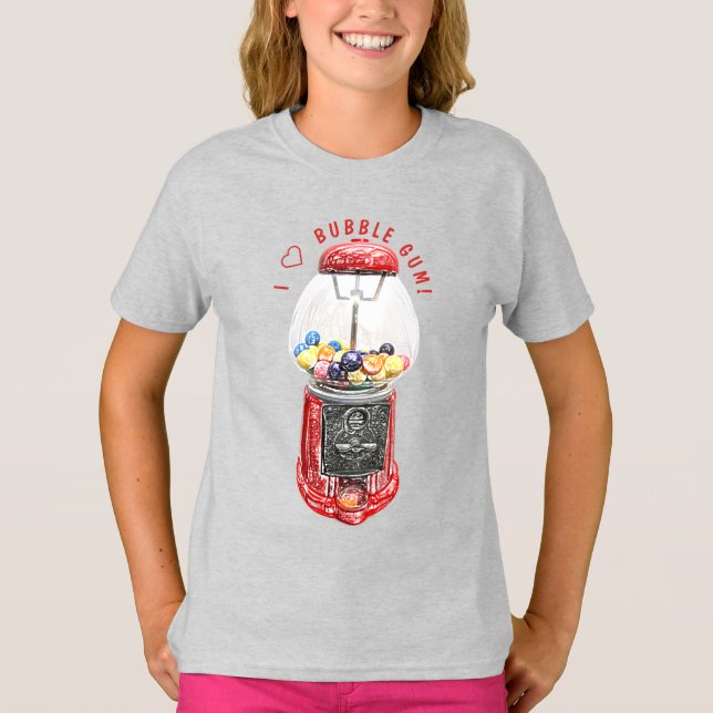 T-shirt J'Aime La gomme À Bulles (Devant)