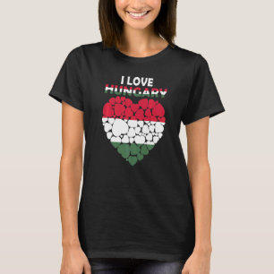 T-shirt J'Aime La Hongrie Drapeau Fier D'Être Hongroise Ho