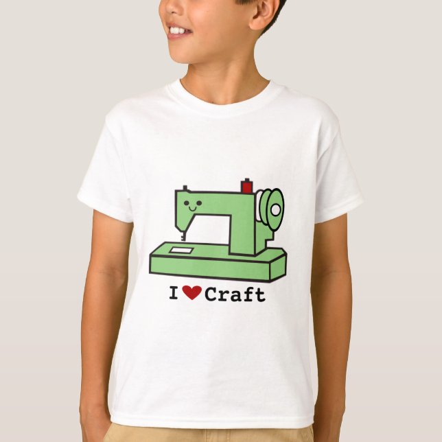 T-shirt J'aime la machine à coudre de Kawaii de métier (Devant)