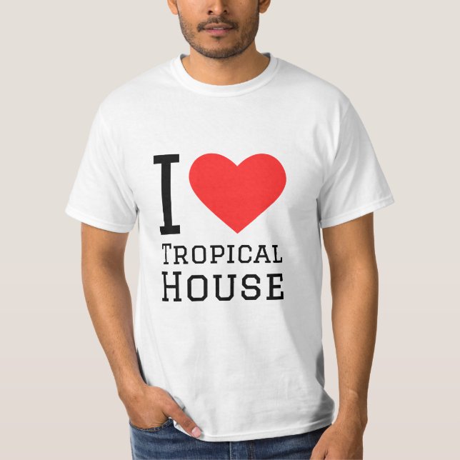 T-shirt J'aime la maison tropicale (Devant)