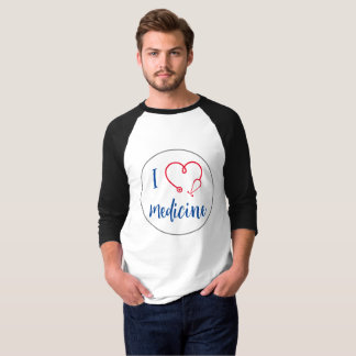 T-shirt "J'aime la médecine" stethoscope médecin cadeau
