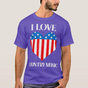 T-shirt J'aime la musique country rétro vintage guitare am