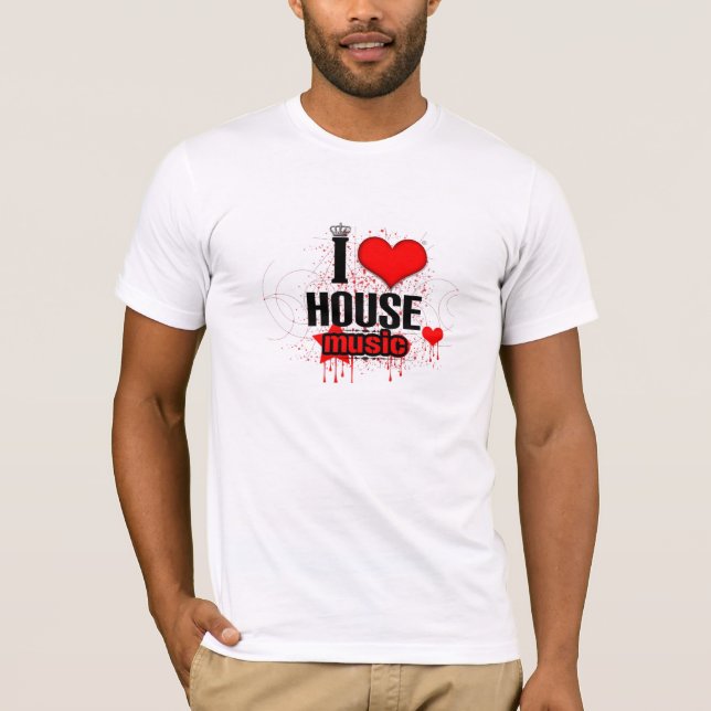 T-shirt j'aime la musique de maison (Devant)