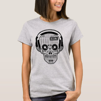 T-shirt J'AIME LA MUSIQUE - Le crâne audiophile avec des é
