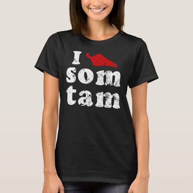 T-shirt J'aime la nourriture thaïlandaise d'Isaan de ❤ de (Devant)