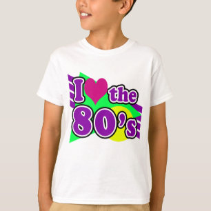 T-shirt J'aime la partie au néon géométrique d'années 