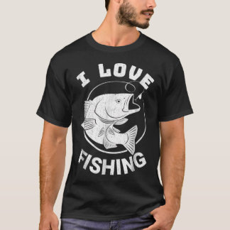 T-shirt J'aime la pêche drôle amateur de poisson cadeau pê