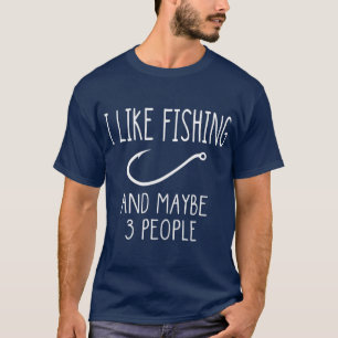 T-shirt J'aime la pêche et peut-être 3 personnes l'équipem