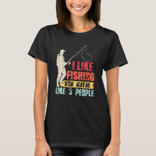 T-shirt J'aime la pêche et peut-être comme 3 personnes pêc