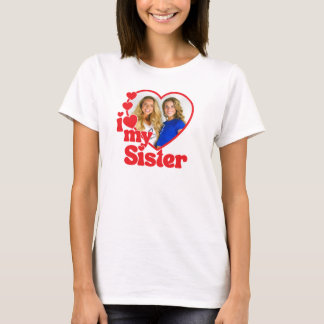 T-shirt J'aime la photo du cœur de ma sœur