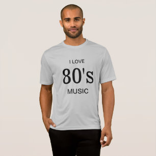 T-shirt J'aime la pièce en t de musique des années 80