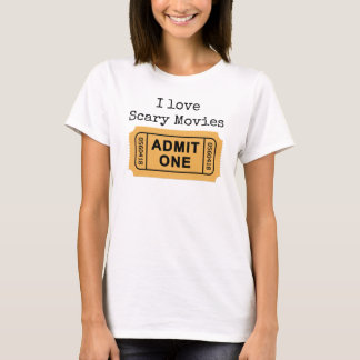 T-shirt J'aime la pièce en t effrayante de films