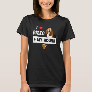 T-shirt J'Aime La Pizza Et Mon Bassett Hound Chasse Chien 