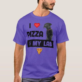 T-shirt J'Aime La Pizza Et Mon Black Lab Chien Pepperoni F