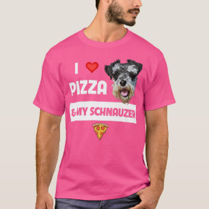 T-shirt J'Aime La Pizza Et Mon Schnauzer Chien Pepperoni F
