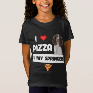 T-Shirt J'Aime La Pizza Et Mon Springer Spaniel Dog Pepper