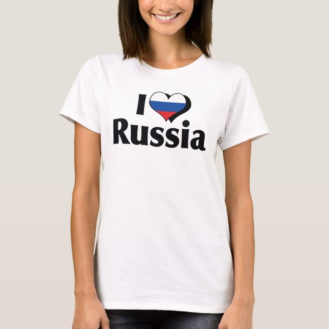 T-shirt J'aime la Russie Chemise Drapeau (Devant)