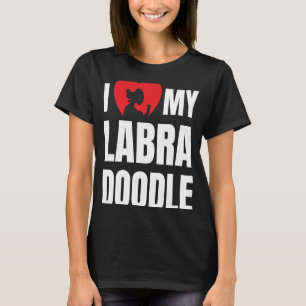 T-shirt J'aime la silhouette de mon chien Labradoodle dans