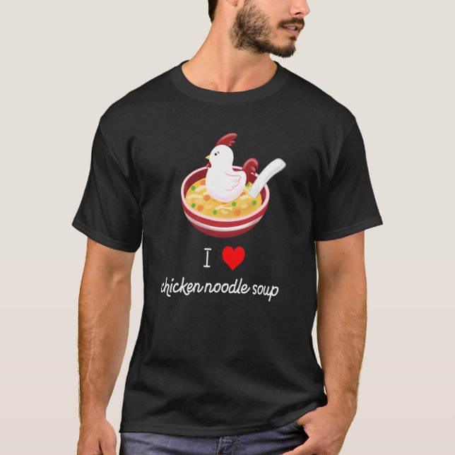 T-shirt J'Aime La Soupe De Nouilles De Poulet Drôle Et Mig (Devant)