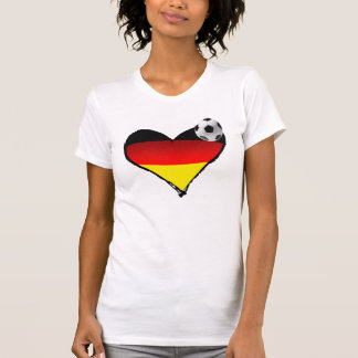 T-shirt J'aime l'amour d'Allemand de coeur du football de