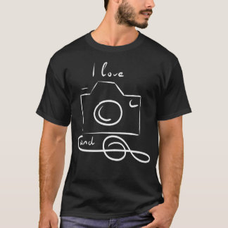 T-shirt J'aime l'appareil photo et les femmes hommes enfan