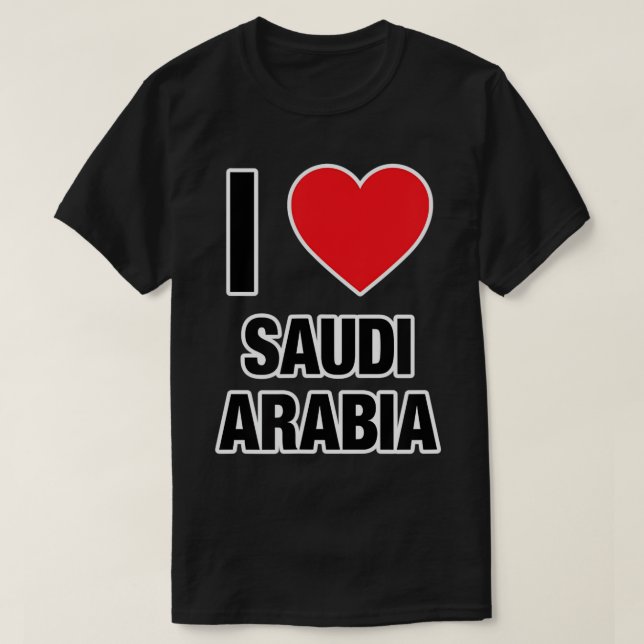 T-shirt J'AIME L'ARABIE SAOUDITE, pays au coeur d'amour ro (Design devant)